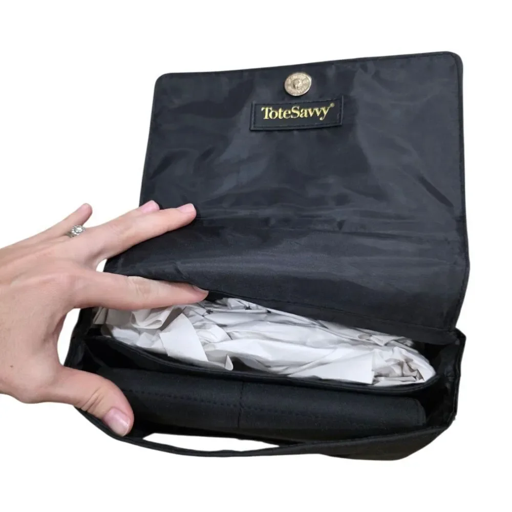 Tote Savvy Black Compact Baby Diaper Crossbody Bag Change Kit